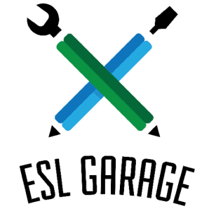 Blue and green X logo on black background
