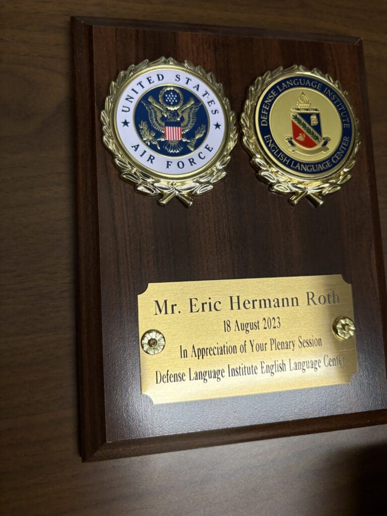 Wooden plaque with US Air Force emblems